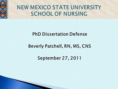 PhD Dissertation Defense Beverly Patchell, RN, MS, CNS September 27, 2011.