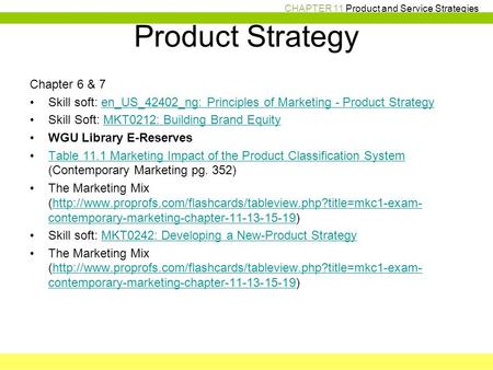 Product Strategy Chapter 6 & 7