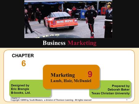 Insert Chapter Picture Here Copyright ©2008 by South-Western, a division of Thomson Learning. All rights reserved Chapter 6 1 Designed by Eric Brengle.