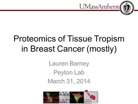 Proteomics of Tissue Tropism in Breast Cancer (mostly)