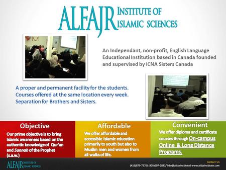 Contact Us (416)879-7376/ (905)607-2883/  An Independant, non-profit, English Language Educational Institution.