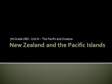 New Zealand and the Pacific Islands