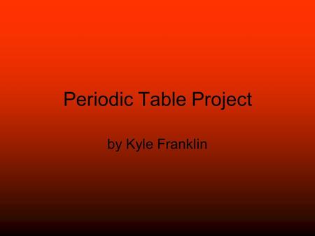 Periodic Table Project