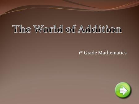 1 st Grade Mathematics Students will have a basic understanding of adding numbers. Students will have basic word problem skills. Students will know basic.