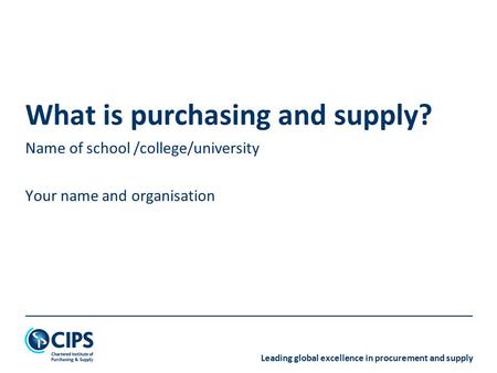 What is purchasing and supply?