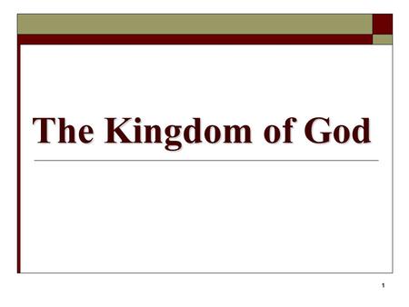 1 The Kingdom of God. 2 “Because it has been given to you to know the mysteries of the kingdom of heaven…” (Matt. 13:11) The Kingdom of God.