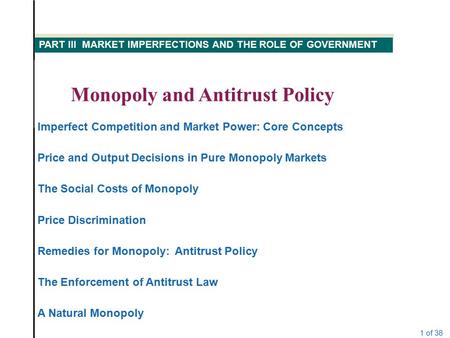 Monopoly and Antitrust Policy