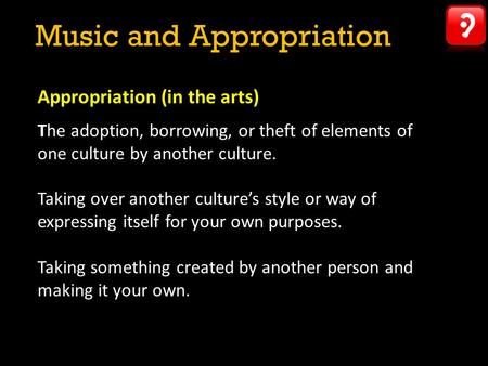 Music and Appropriation