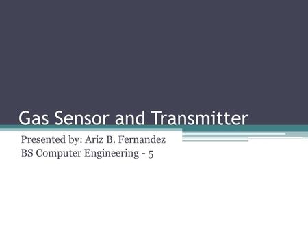 Gas Sensor and Transmitter