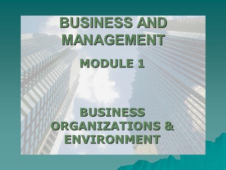 BUSINESS AND MANAGEMENT