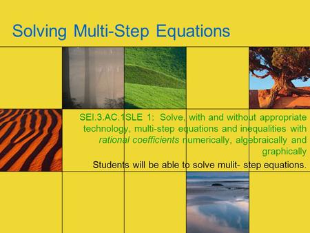 Solving Multi-Step Equations