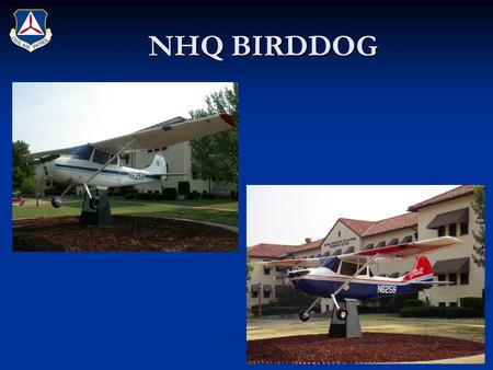 NHQ BIRDDOG. Aircraft Maintenance GARY SCHNEIDER GARY SCHNEIDER LARRY KAUFFMAN LARRY KAUFFMAN NELSON “DAN” DANIEL NELSON “DAN” DANIEL PAUL SKINNER PAUL.