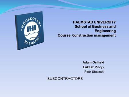 SUBCONTRACTORS. A subcontractor is a person or a company hired by a general contractor to perform part of the work of a construction job for a general.