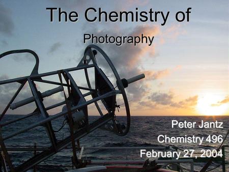 The Chemistry of Photography