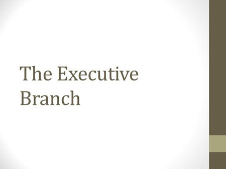 The Executive Branch.