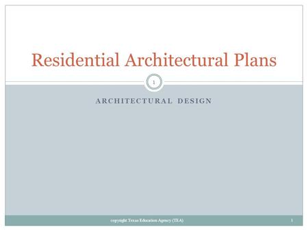 Residential Architectural Plans