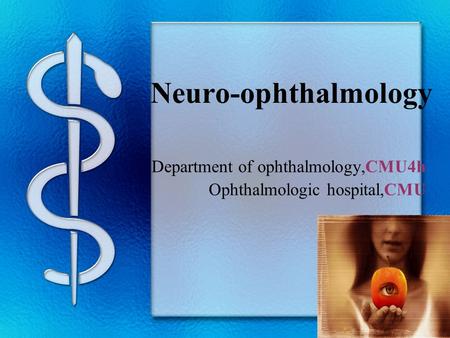 Department of ophthalmology,CMU4h Ophthalmologic hospital,CMU