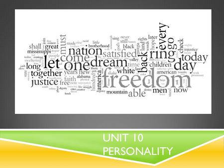 Unit 10 Personality.