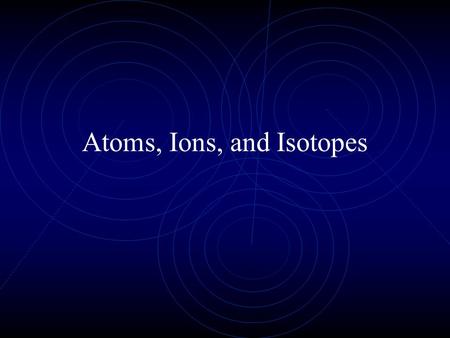 Atoms, Ions, and Isotopes. Quick Review Atoms are made up of three particles: Protons Neutrons Electrons Question: Which of the three particles identifies.