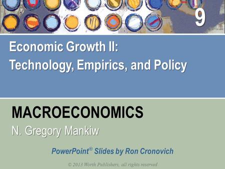 MACROECONOMICS © 2013 Worth Publishers, all rights reserved PowerPoint ® Slides by Ron Cronovich N. Gregory Mankiw Economic Growth II: Technology, Empirics,