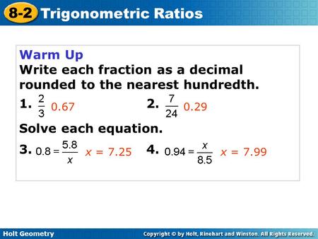 Write each fraction as a decimal rounded to the nearest hundredth.