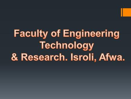 Faculty of Engineering Technology