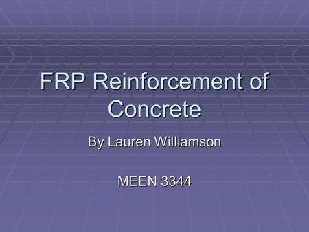 FRP Reinforcement of Concrete