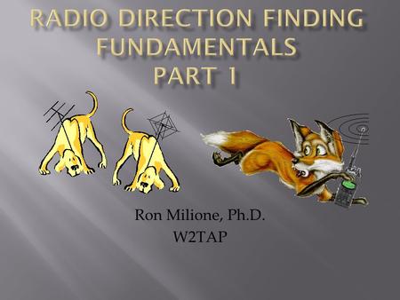 Radio Direction Finding FUNDAMENTALS Part 1