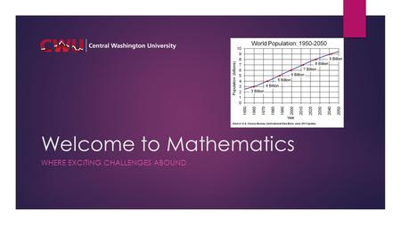 Welcome to Mathematics WHERE EXCITING CHALLENGES ABOUND.