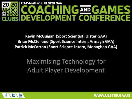 Maximising Technology for Adult Player Development