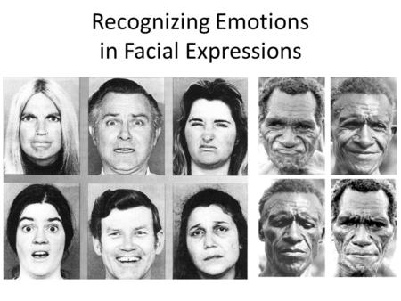 Recognizing Emotions in Facial Expressions