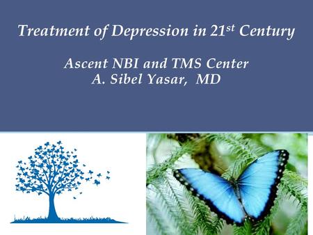 Treatment of Depression in 21 st Century Ascent NBI and TMS Center A. Sibel Yasar, MD.