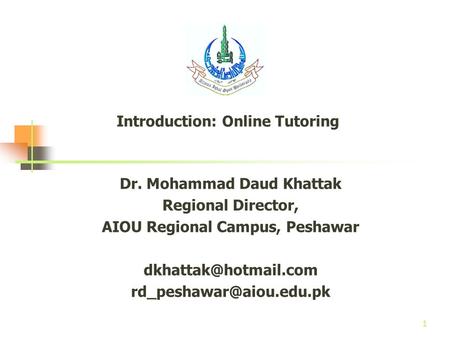 Introduction: Online Tutoring