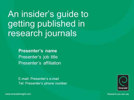 An insider’s guide to getting published in research journals