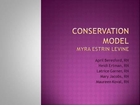 Conservation Model Myra estrin Levine