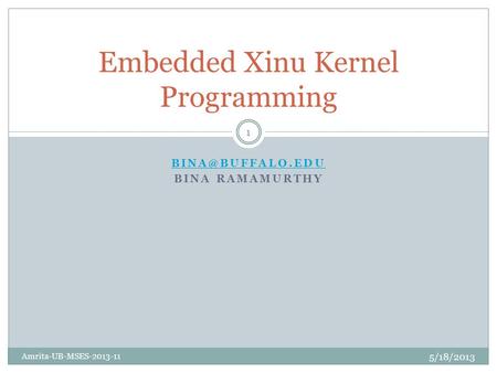 Embedded Xinu Kernel Programming