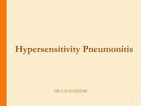 Hypersensitivity Pneumonitis