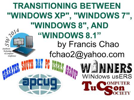 1 TRANSITIONING BETWEEN WINDOWS XP, WINDOWS 7, WINDOWS 8, AND “WINDOWS 8.1 ”