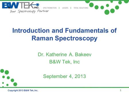 Introduction and Fundamentals of Raman Spectroscopy