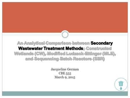 Jacqueline German CBE 555 March 9, 2015. Water is essential for life with one of the most important sectors relating to water that helps sustain life.