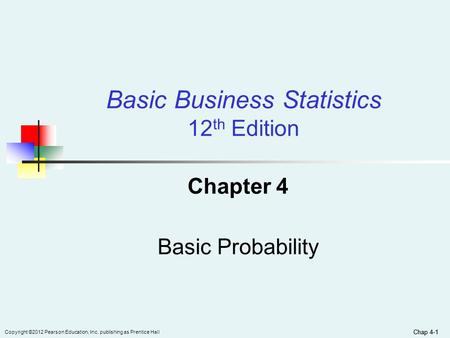 Chapter 4 Basic Probability