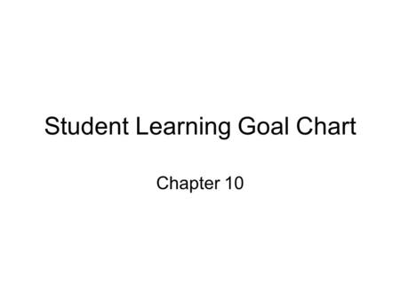 Student Learning Goal Chart Chapter 10 Pre-Algebra Learning Goal Students will understand solving linear equations and inequalities.