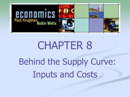 Behind the Supply Curve: