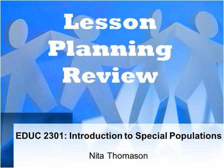 EDUC 2301: Introduction to Special Populations