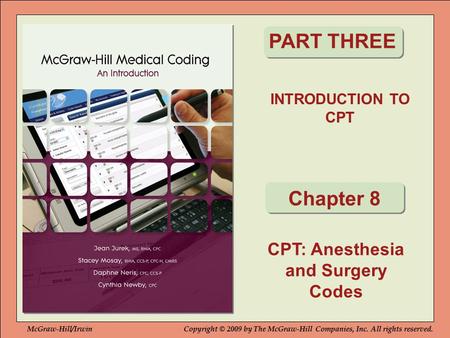 CPT: Anesthesia and Surgery Codes