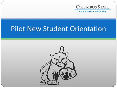 Pilot New Student Orientation. Today’s Roadmap Background Orientation as part a piece of the puzzle Orientation learning objectives Overview of the in-person.