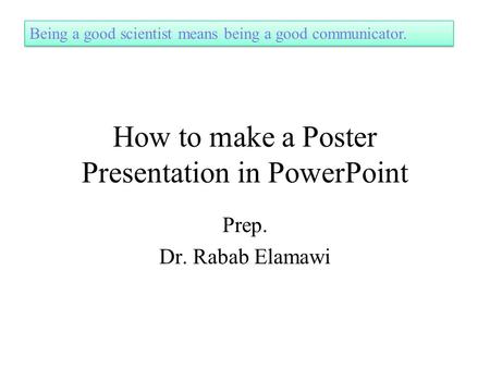 How to make a Poster Presentation in PowerPoint