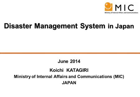 Disaster Management System in Japan