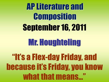 AP Literature and Composition