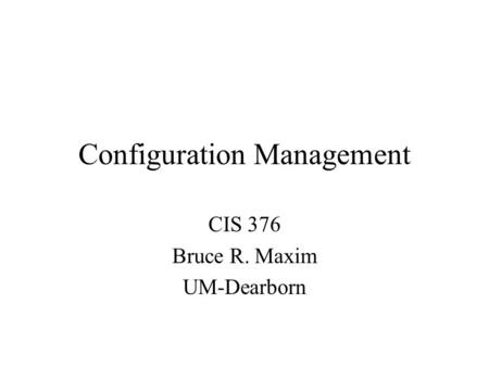 Configuration Management